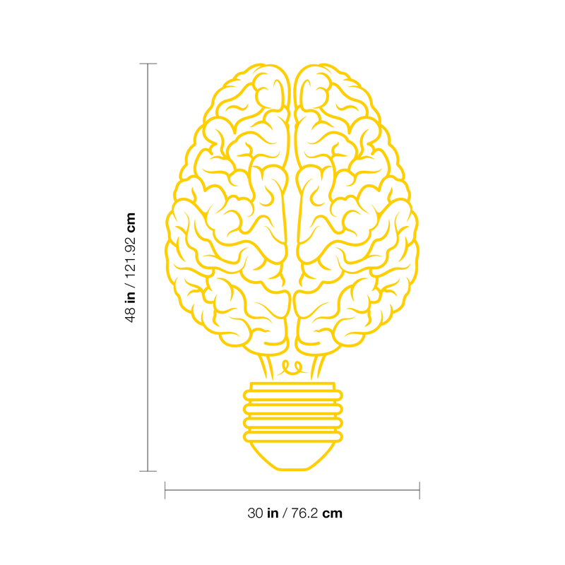 Vinyl Wall Art Decal - Brain Light Bulb - 48" x 30" - Trendy Creative Desgin For Home Bedroom Living Room Office School Classroom Decoration Sticker 5