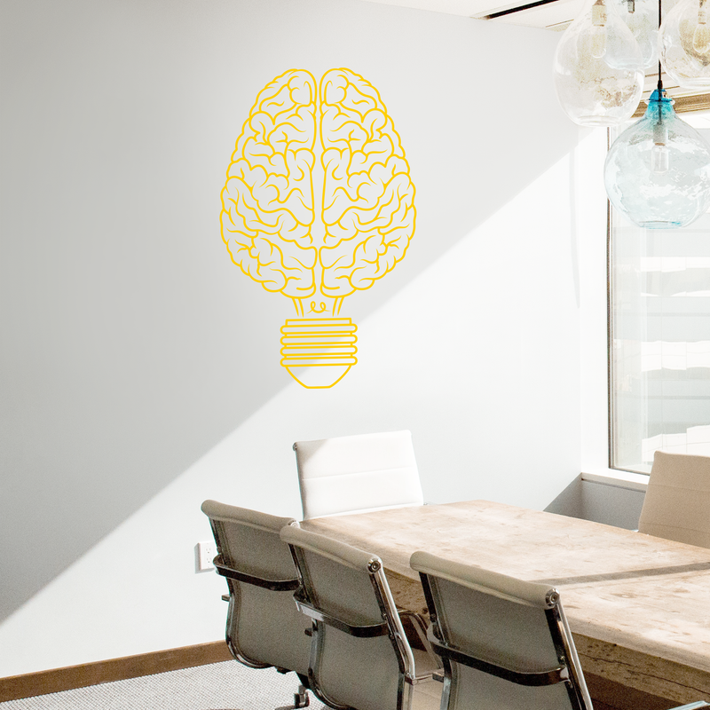 Vinyl Wall Art Decal - Brain Light Bulb - 48" x 30" - Trendy Creative Desgin For Home Bedroom Living Room Office School Classroom Decoration Sticker 4