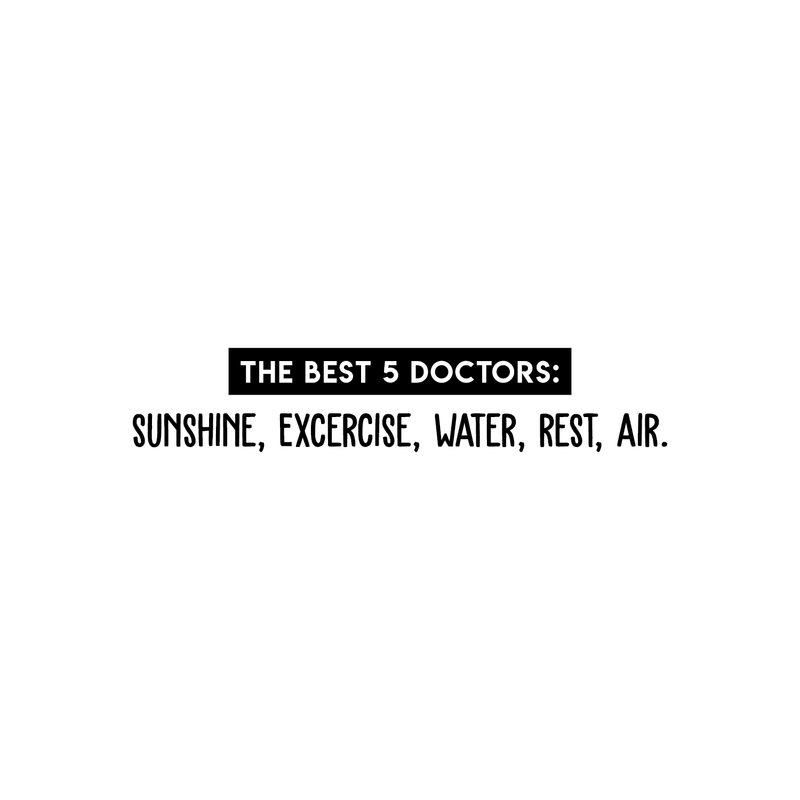 Vinyl Wall Art Decal - The Best 5 Doctors Sunshine Exercise Water Rest Air - Healthy Fitness Lifestyle Quote For Gym Home Bedroom Living Room Office Classroom School Sticker Decor 5