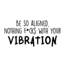 Vinyl Wall Art Decal - Be So Aligned Nothing F*cks With Your Vibration - Trendy Funny Inspirational Quote For Home Bedroom Living Room Work Office Decoration Sticker 1