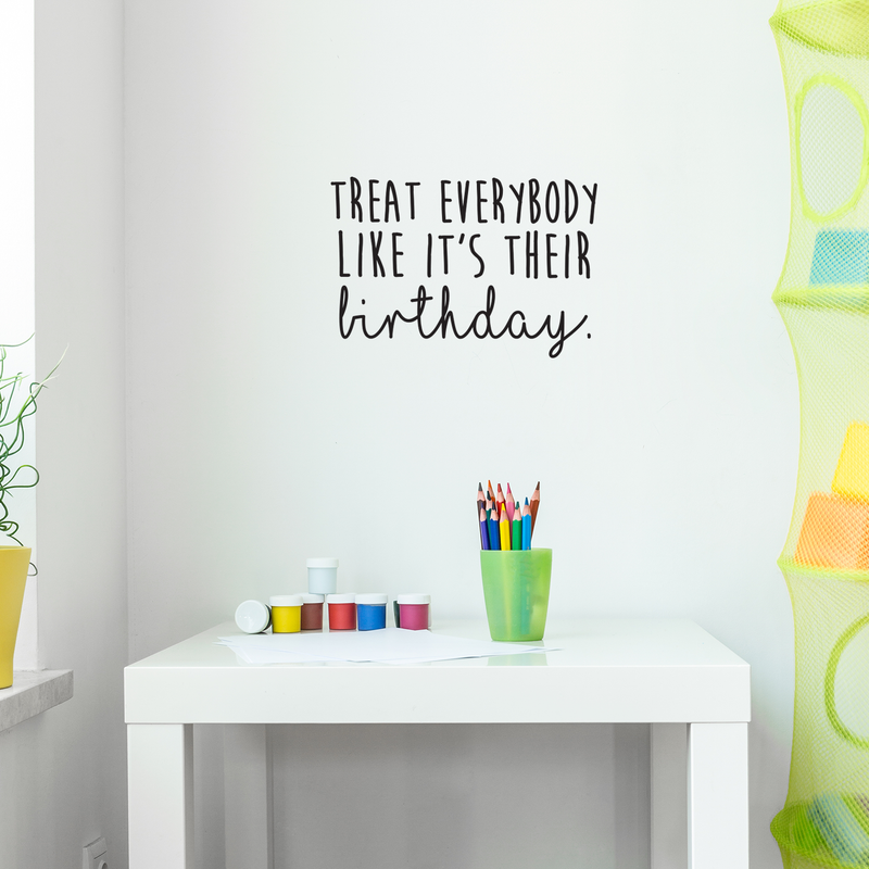 Vinyl Wall Art Decal - Treat Everybody Like - 17" x 24" - Positive Motivational and Inspirational Adhesive Wall Sticker For Home; Bedroom; Living Room Classroom School Office Decoration Sticker 2