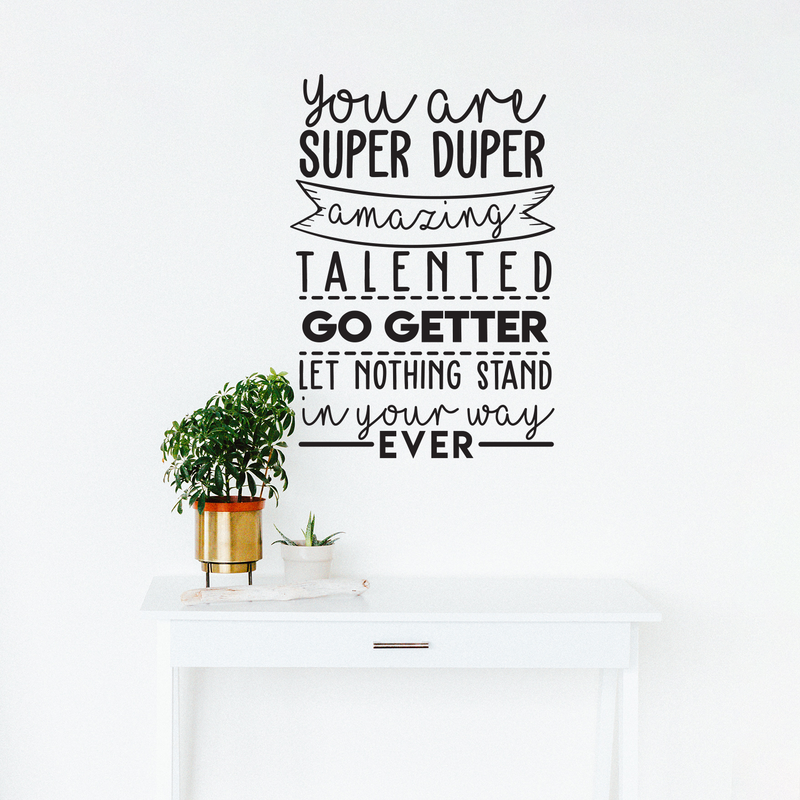 Vinyl Wall Art Decal - You Are Super Duper Amazing - 30" x 20" - Trendy Funny Inspirational Quote For Home Bedroom Living Room Work Office School Classroom Decoration Sticker 2