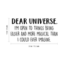 Vinyl Wall Art Decal - Dear Universe - 15" x 30" - Positive Spiritual Motivational Life Quote For Meditation Home Bedroom Living Room Closet Dorm Room Entryway Decor 4