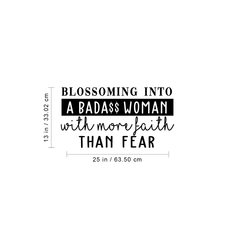 Vinyl Wall Art Decal - Blossoming Into A Bada$$ Woman With More Faith - 13" x 25" - Positive Motivational Inspirational For Home Bedroom Apartment Office Decoration Sticker 4