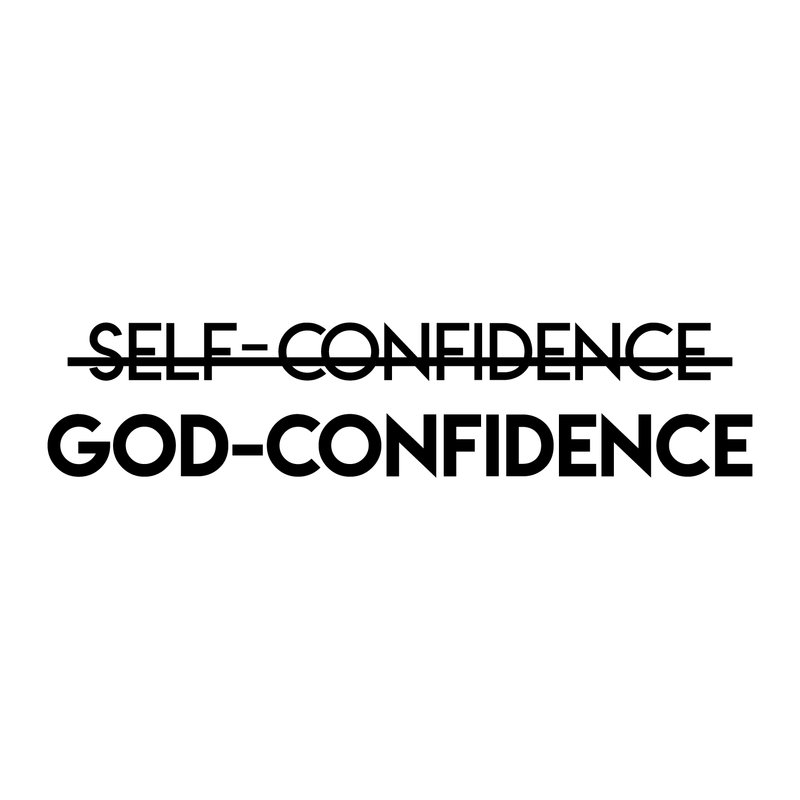 Vinyl Wall Art Decal - Self Confidence God Confidence - 5. Inspirational Religious Faithful Quote For Home Bedroom Living Room Office Church Indoor Work Decor 1