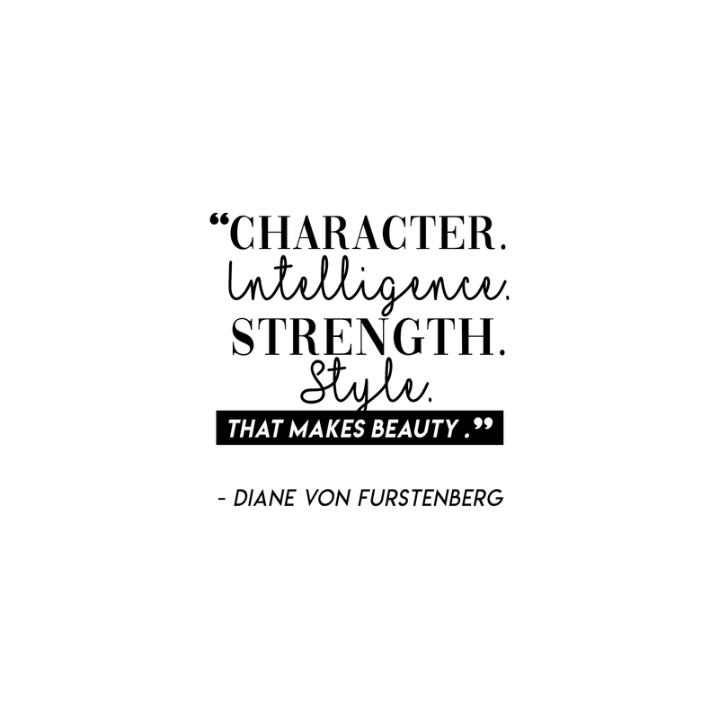 Vinyl Wall Art Decal - Character Intelligence Strenght - 21.5" x 22" - Modern Inspirational Quote For Home Bedroom Living Room Work Office School Classroom Decoration Sticker 1