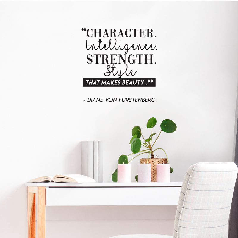 Vinyl Wall Art Decal - Character Intelligence Strength - 21. Modern Inspirational Quote For Home Bedroom Living Room Work Office School Classroom Decoration Sticker 2