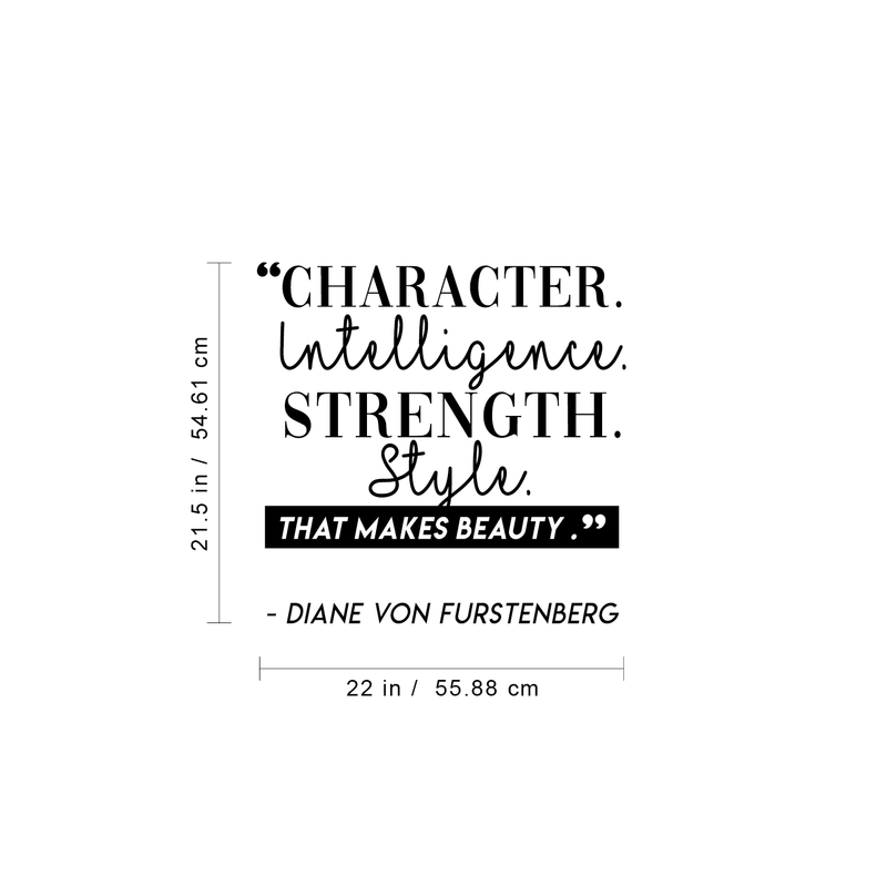 Vinyl Wall Art Decal - Character Intelligence Strenght - 21.5" x 22" - Modern Inspirational Quote For Home Bedroom Living Room Work Office School Classroom Decoration Sticker 4