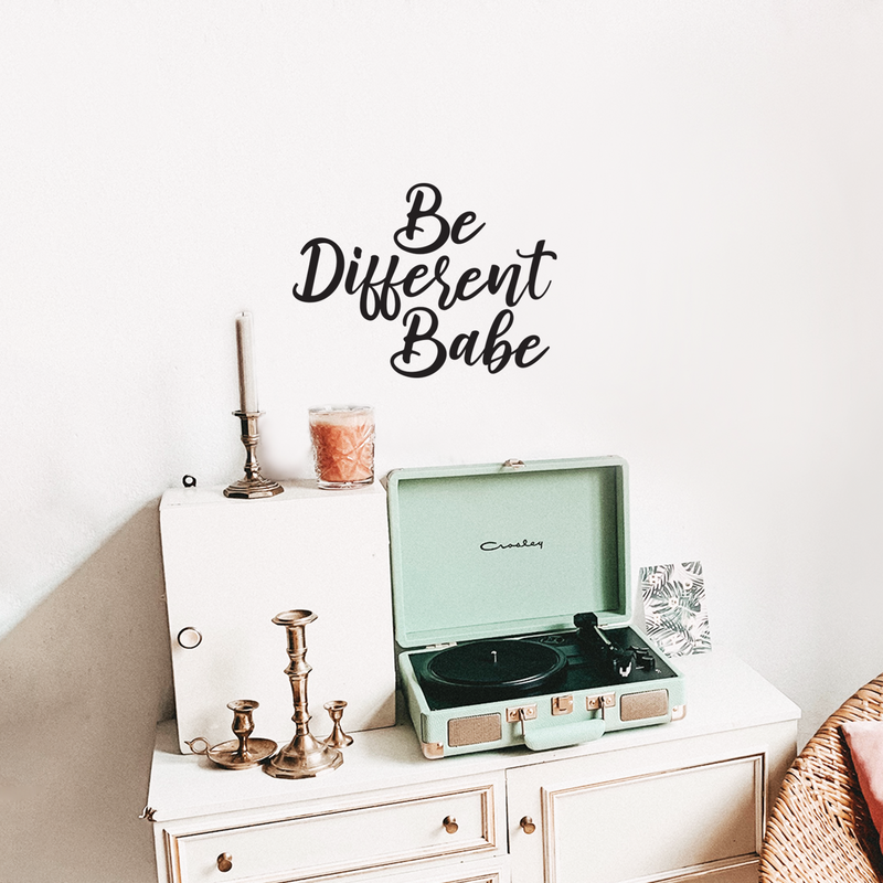 Vinyl Wall Art Decal - Be Different Babe - Inspiring Modern Trendy Women Girls Home Bedroom Apartment Living Room Salon Spa Bathroom Vanity Decoration Sticker 3