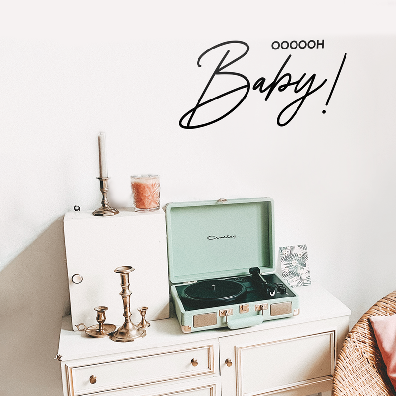 Vinyl Wall Art Decal - Oh Baby - 17" x 33" - Modern Trendy Chic Girly Quote For Indoor Home Bedroom Living Room Apartment Dorm Room Retail Store Decoration Sticker 2