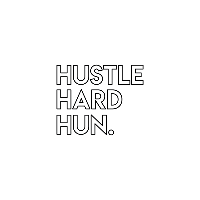 Vinyl Wall Art Decal - Hustle Hard Hun - Motivational Modern Trendy Quote For Indoor Home Bedroom Living Room Apartment Dorm Room Retail Store Office Decoration Sticker 5