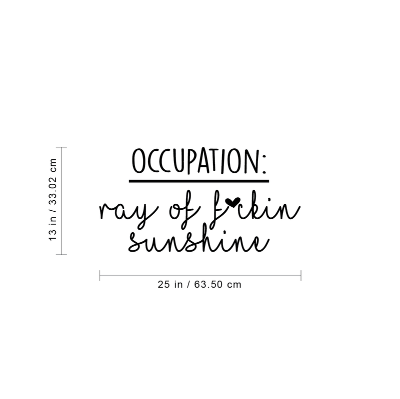 Vinyl Wall Art Decal - Occupation Ray Of F Sunshine - Funny Trendy Motivational Quote For Adults Home Bedroom Living Room Office Workplace Decoration Sticker 4