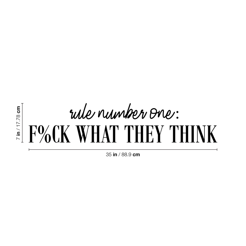 Vinyl Wall Art Decal - Rule Number One - 7" x 35" - Trendy Motivational Quote For Home Bedroom Living Room Work Office Decoration Sticker 4