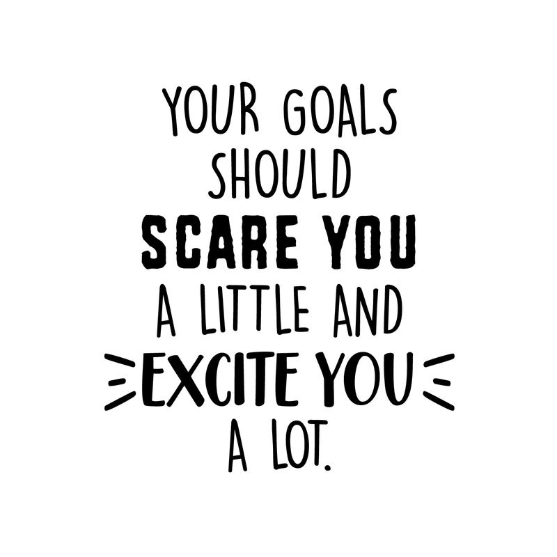 Vinyl Wall Art Decal - Your Goals Should Scare You A Little And Excite You A Lot - 19" x 17" - Motivational Quote For Home Bedroom Living Room Apartment School Classroom Decoration Sticker 1