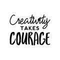 Vinyl Wall Art Decal - Creativity Takes Courage - 17" x 23" - Trendy Inspirational Quote For Home Bedroom Living Room Work Office School Decoration Sticker 1