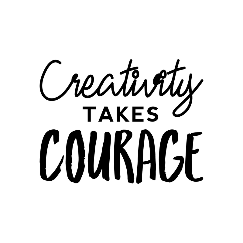 Vinyl Wall Art Decal - Creativity Takes Courage - 17" x 23" - Trendy Inspirational Quote For Home Bedroom Living Room Work Office School Decoration Sticker 1