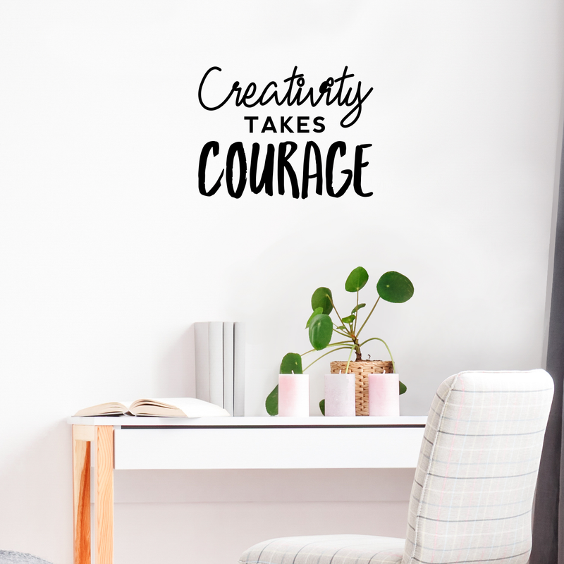 Vinyl Wall Art Decal - Creativity Takes Courage - 17" x 23" - Trendy Inspirational Quote For Home Bedroom Living Room Work Office School Decoration Sticker 2