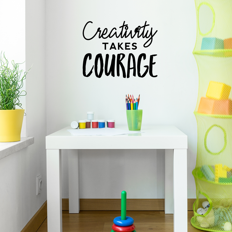 Vinyl Wall Art Decal - Creativity Takes Courage - 17" x 23" - Trendy Inspirational Quote For Home Bedroom Living Room Work Office School Decoration Sticker 3