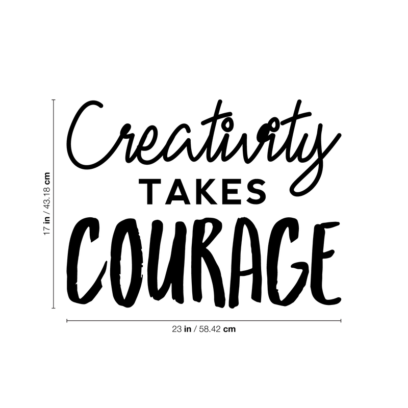 Vinyl Wall Art Decal - Creativity Takes Courage - 17" x 23" - Trendy Inspirational Quote For Home Bedroom Living Room Work Office School Decoration Sticker 4