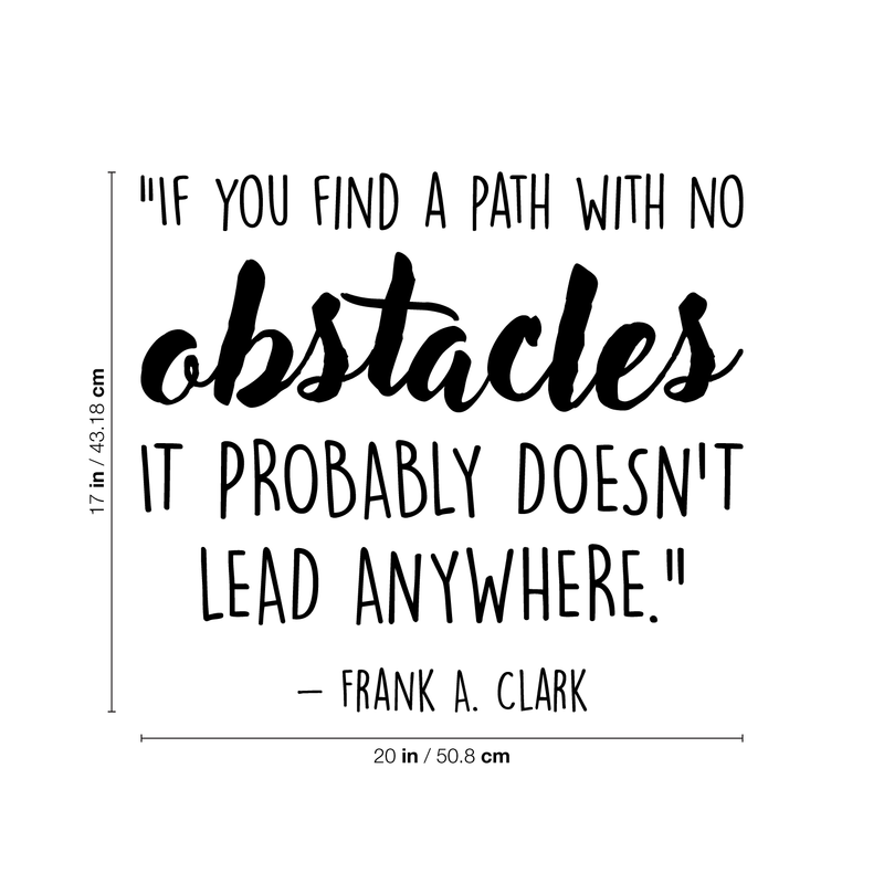 Vinyl Wall Art Decal - If You Find A Path With No Obstacles - Trendy Motivational Quote For Home Bedroom Living Room Work Office School Classroom Decoration Sticker 4