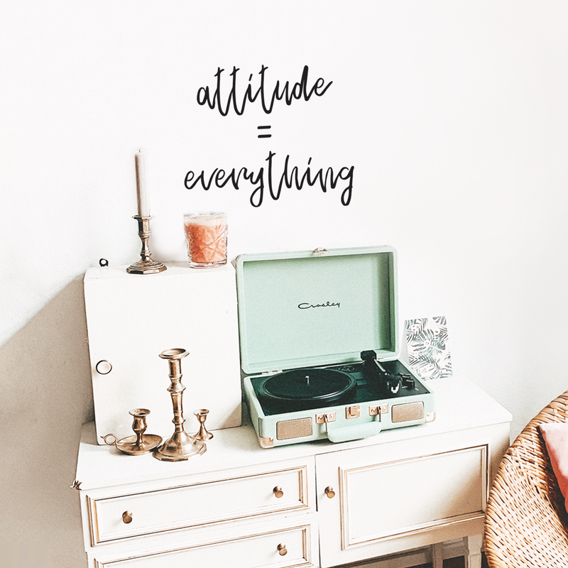 Vinyl Wall Art Decal - Attitude = Everything - Trendy Inspirational Quote For Home Bedroom Living Room Work Office School Classroom Decoration Sticker 3