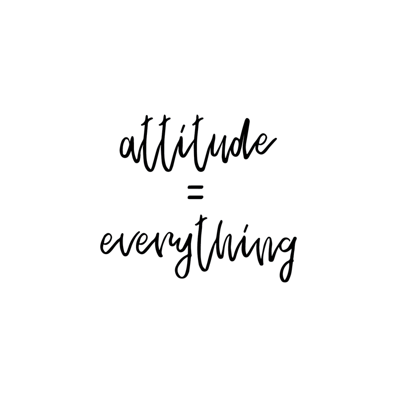 Vinyl Wall Art Decal - Attitude = Everything - 17" x 21" - Trendy Inspirational Quote For Home Bedroom Living Room Work Office School Classroom Decoration Sticker 1