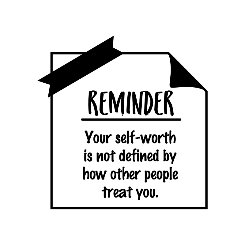 Vinyl Wall Art Decal - Your Self-Worth Is Not Defined By How Other People Treat You - Modern Inspirational Quote For Home Bedroom Living Room Office School Decoration Sticker 1