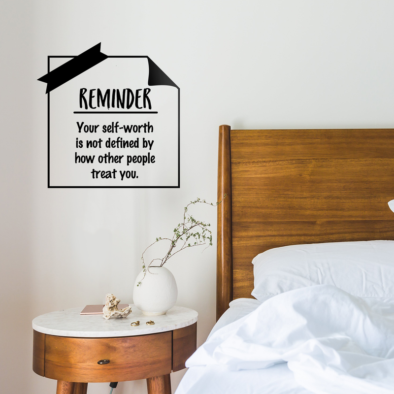 Vinyl Wall Art Decal - Your Self-Worth Is Not Defined By How Other People Treat You - 17" x 17" - Modern Inspirational Quote For Home Bedroom Living Room Office School Decoration Sticker 3