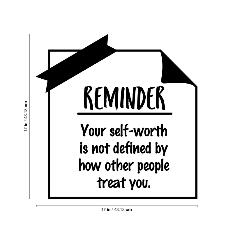 Vinyl Wall Art Decal - Your Self-Worth Is Not Defined By How Other People Treat You - Modern Inspirational Quote For Home Bedroom Living Room Office School Decoration Sticker 5