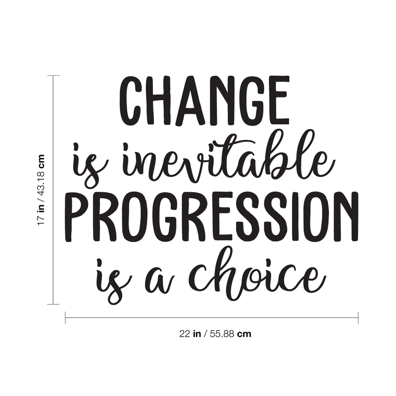 Vinyl Wall Art Decal - Change Is Inevitable Progression Is A Choice - Trendy Motivational Quote For Home Bedroom Living Room Work Office School Classroom Decoration Sticker 4