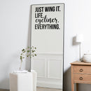 Vinyl Wall Art Decal - Just Wing It Life Eyeliner Everything - 17" x 20" - Positive Motivational Inspirational Quote For Home Bedroom Living Room Classroom School Office Decoration Sticker 3