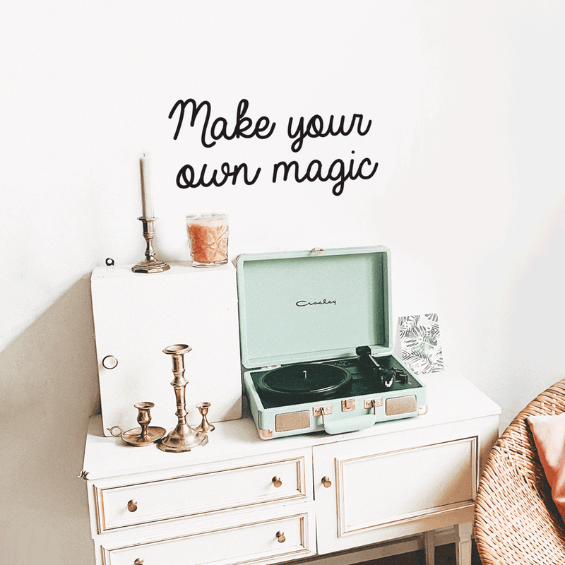 Vinyl Wall Art Decal - Make Your Own Magic - 10.5" x 21.5" - Trendy Motivational Quote for Home Bedroom Living Room Apartment Office Work School Classroom Decoration Sticker 2