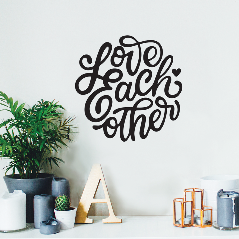 Vinyl Wall Art Decal - Love Each Other - Modern Inspirational Quote For Couples Family Home Bedroom Office School Classroom Decoration Sticker 2