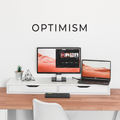 Vinyl Wall Art Decal - Optimism - 4" x 30" - Trendy Modern Minimalist Motivational Quote For Home Bedroom Office Indoor Workplace School Classroom Decoration Sticker 1