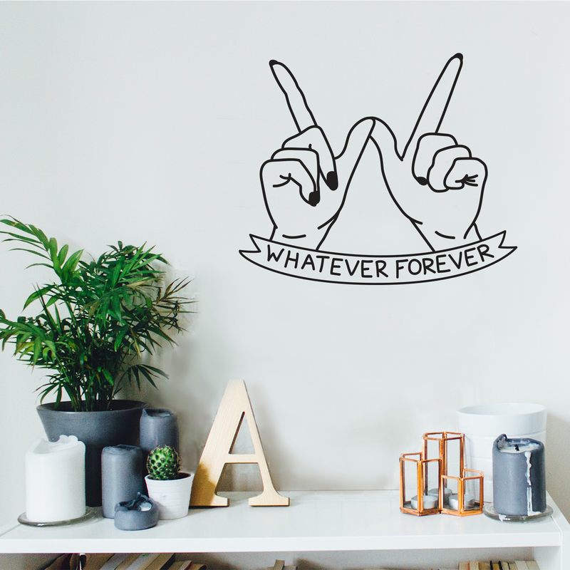 Vinyl Wall Art Decal - Whatever Forever - Trendy Cute Cool Girly Quote For Home Apartment Bedroom Dorm Room Bathroom Decoration Sticker 5