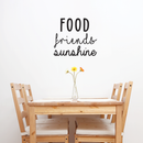 Vinyl Wall Art Decal - Food Friends Sunshine - 17" x 19.5" - Modern Motivational Friendship Quote For Home Living Room Bar Restaurant Coffee Shop Decoration Sticker 2