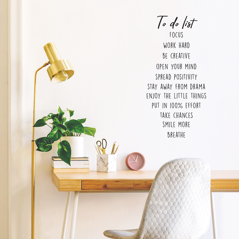 Vinyl Wall Art Decal - Positive Affirmations To Do List - 30" x 14.5" - Trendy Inspirational Quote for Home Bedroom Living Room Office Work School Decoration Sticker 3