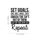 Vinyl Wall Art Decal - Set Goals Stay Quiet About Them - Trendy Motivational Entrepreneurship Quote For Home Bedroom Living Room Office Workplace Decoration Sticker 4