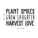 Vinyl Wall Art Decal - Plant Smiles Grow Laughter Harvest Love - 17" x 29" - Trendy Inspirational Nature Environmentalism Quote For Home Living Room Patio Office School Decoration Sticker 4