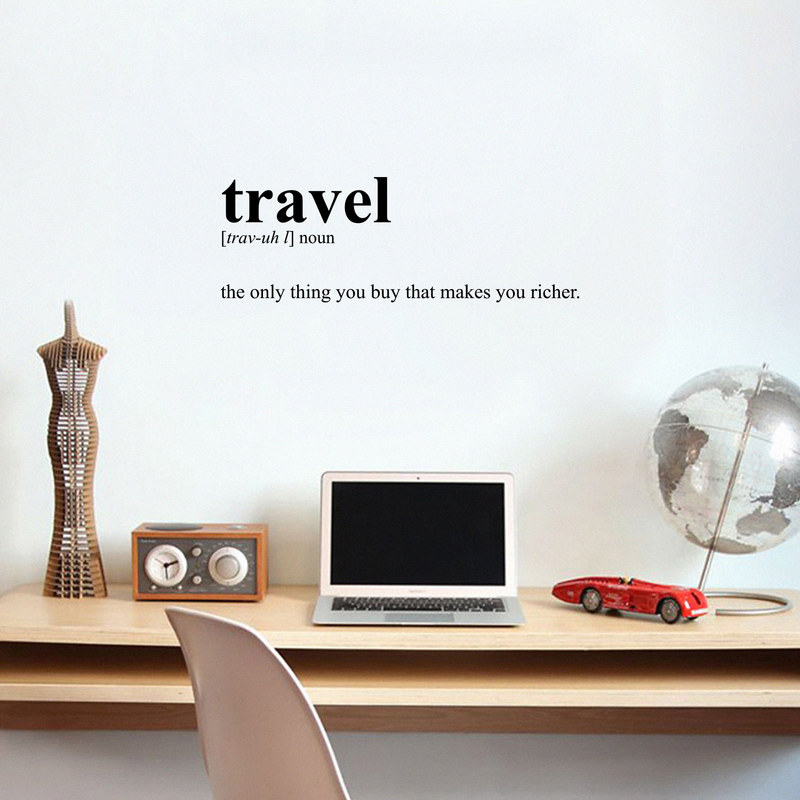 Vinyl Wall Art Decal - Travel Definition - 12" x 35" - Modern Inspirational Traveling Vacations Quote For Home Bedroom Office Workplace Travel Agency Decoration Sticker 3