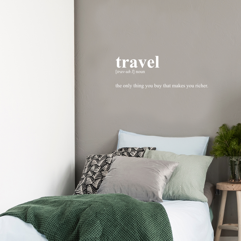 Vinyl Wall Art Decal - Travel Definition - 12" x 35" - Modern Inspirational Traveling Vacations Quote For Home Bedroom Office Workplace Travel Agency Decoration Sticker 3