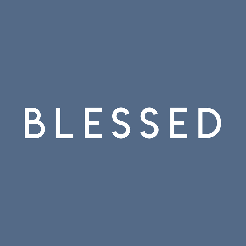 Vinyl Wall Art Decal - Blessed - 3.5" x 22" - Modern Inspirational Gratitude Quote For Home Bedroom Living Room School Office Workplace Decoration Sticker 1