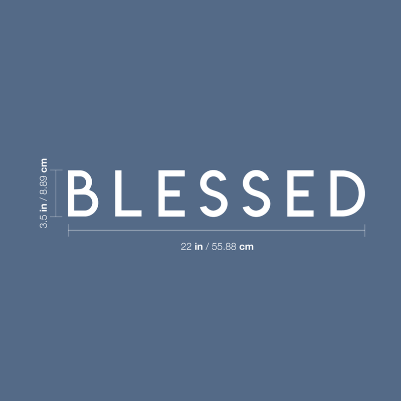 Vinyl Wall Art Decal - Blessed - 3.5" x 22" - Modern Inspirational Gratitude Quote For Home Bedroom Living Room School Office Workplace Decoration Sticker 4