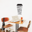 Vinyl Wall Art Decal - Happy Pumpkin Spice Season - 22" x 12" - Modern Cute Halloween Quote For Home Bedroom Living Room School Office Store Holiday Seasonal Decoration Sticker 2
