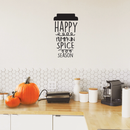 Vinyl Wall Art Decal - Happy Pumpkin Spice Season - 22" x 12" - Modern Cute Halloween Quote For Home Bedroom Living Room School Office Store Holiday Seasonal Decoration Sticker 3