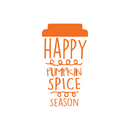 Vinyl Wall Art Decal - Happy Pumpkin Spice Season - 22" x 12" - Modern Cute Halloween Quote For Home Bedroom Living Room School Office Store Holiday Seasonal Decoration Sticker 1