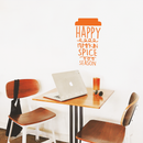 Vinyl Wall Art Decal - Happy Pumpkin Spice Season - 22" x 12" - Modern Cute Halloween Quote For Home Bedroom Living Room School Office Store Holiday Seasonal Decoration Sticker 3
