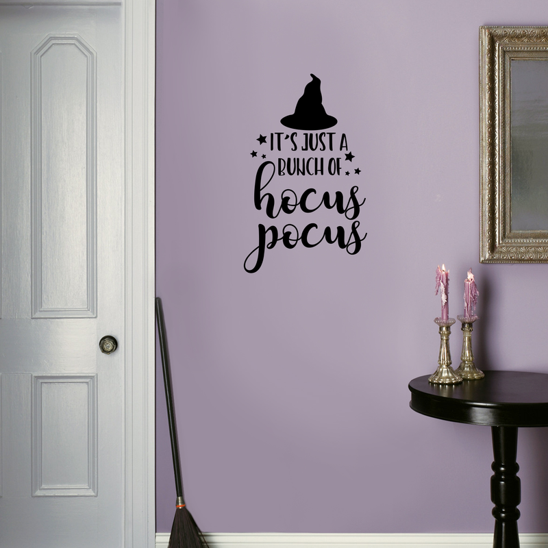 Vinyl Wall Art Decal - It's Just A Bunch Of Hocus Pocus - 27.5" x 17" - Modern Magical Halloween Quote For Home Bedroom Kids Room Store Coffee Shop Seasonal Decoration Sticker 3