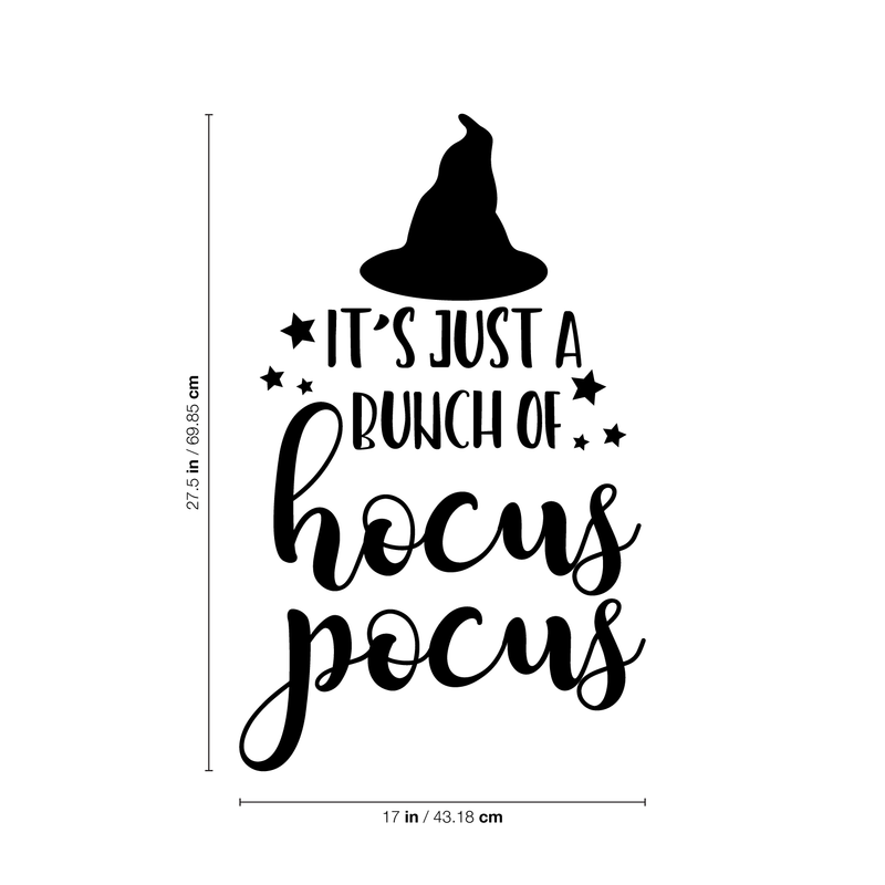 Vinyl Wall Art Decal - It's Just A Bunch Of Hocus Pocus - 27.5" x 17" - Modern Magical Halloween Quote For Home Bedroom Kids Room Store Coffee Shop Seasonal Decoration Sticker 4