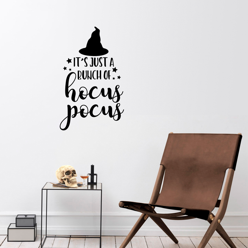 Vinyl Wall Art Decal - It's Just A Bunch Of Hocus Pocus - 27.5" x 17" - Modern Magical Halloween Quote For Home Bedroom Kids Room Store Coffee Shop Seasonal Decoration Sticker 2